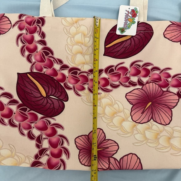 Floral Cream Canvas Tote Bag - Picture 4 of 5